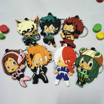 

9style Anime Action Figure Printed My Hero Academia DEATH NOTE Cartoon PVC Soft Glue Keychain Key Ring Charms Gift Pendant Doll
