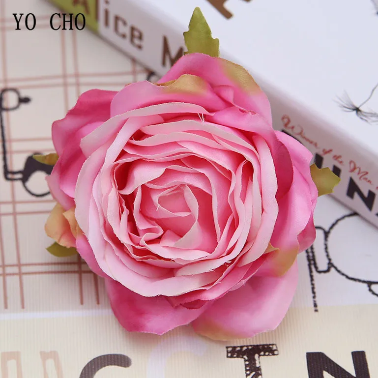 rose red peonies flower head roses artificial flowers Silk wedding