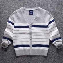 Garçons chandails 2016 automne bébé cardigan Rayé coton tricot enfants chandails vêtements à manches longues Enfants Survêtement pour les garçons