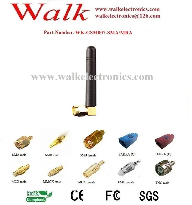 

angle SMA gprs rubber antenna, gsm quad band antenna