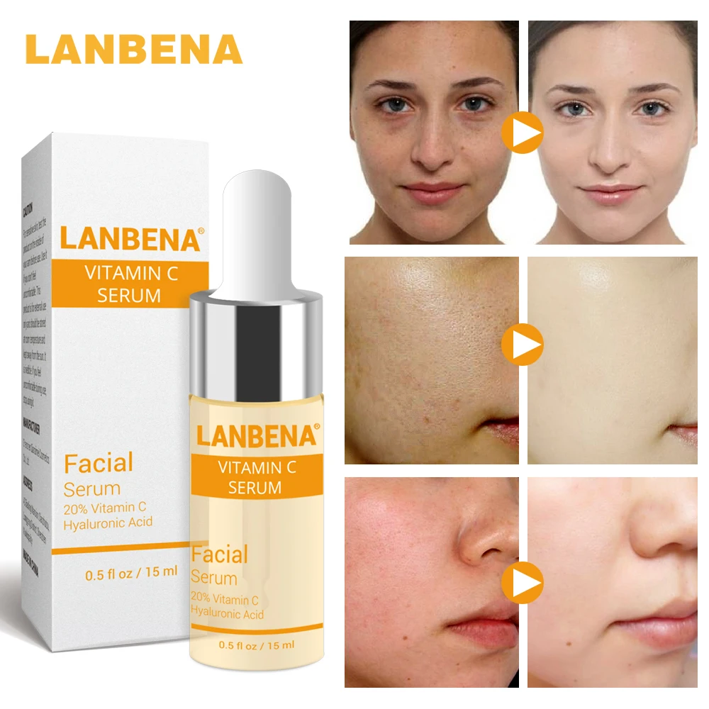 

LANBENA Hyaluronic Acid Vitamin C Whitening Serum Face Cream Snail Anti-Aging Remover Freckle Speckle Fade Dark Spots Skin Care