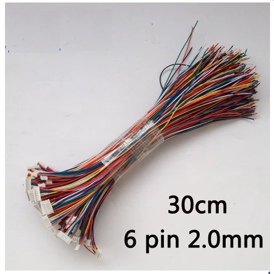 

50pcs Serial camera module test Cable 6 pin 2.0mm 30cm Power Test Connect Cable , C30