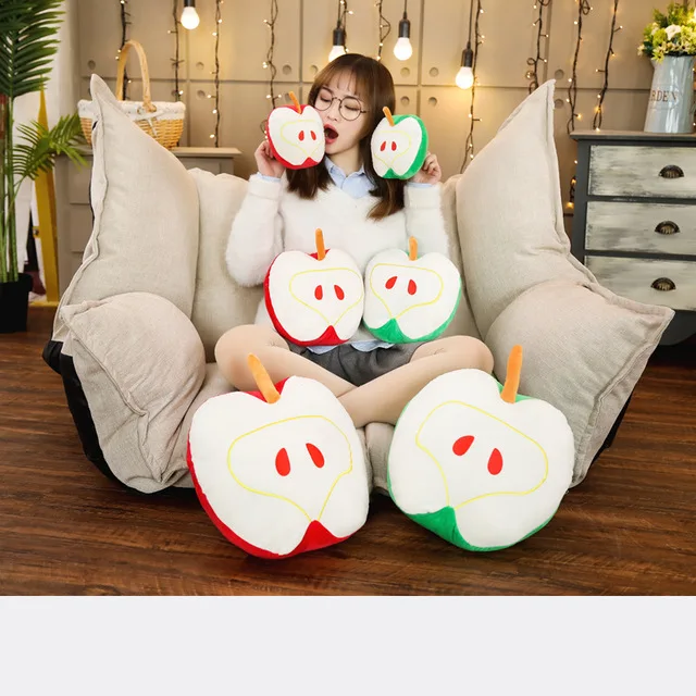 

15-35cm Cute Lifelike Apple Plush Toys Lovely Pillow Soft Stuffed Kawaii Simulation Fruit Doll For Children Kids Baby Girls Gift