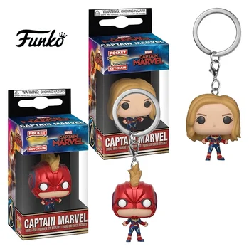 

POP Action Movie CAPTAIN MARVEL Figurine Keychain MS MARVEL DC Justice League Wonder Woman Model Keychains Toys Avengers Endgame
