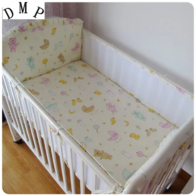

Promotion! 5PCS Baby Crib Bedding Set New baby bedding set baby bumper cot bedding set ,include:(bumper+sheet)