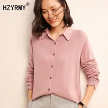 HZYRMY Autumn New Women Cashmere Cardigan Solid color Fashion Quality Sweater Winter Soft Knitted Wild Warm Wool Female Cardigan