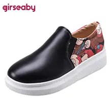 Girseaby/ г.; сезон весна; женские кожаные лоферы высокого качества; модная обувь на плоской подошве черного цвета; женская обувь без застежки; мокасины; B240f