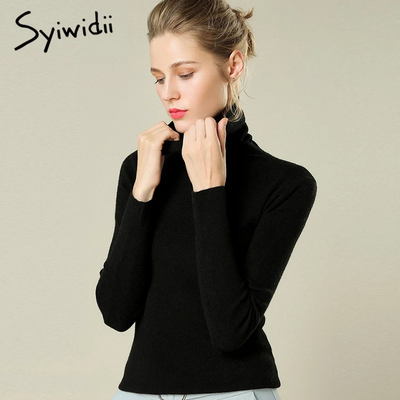 

Autumn Turtleneck Pullovers Sweaters High Elastic Stretch Winter Primer Shirt Long Sleeve Knit Sweater Women Slim Tight Sweater