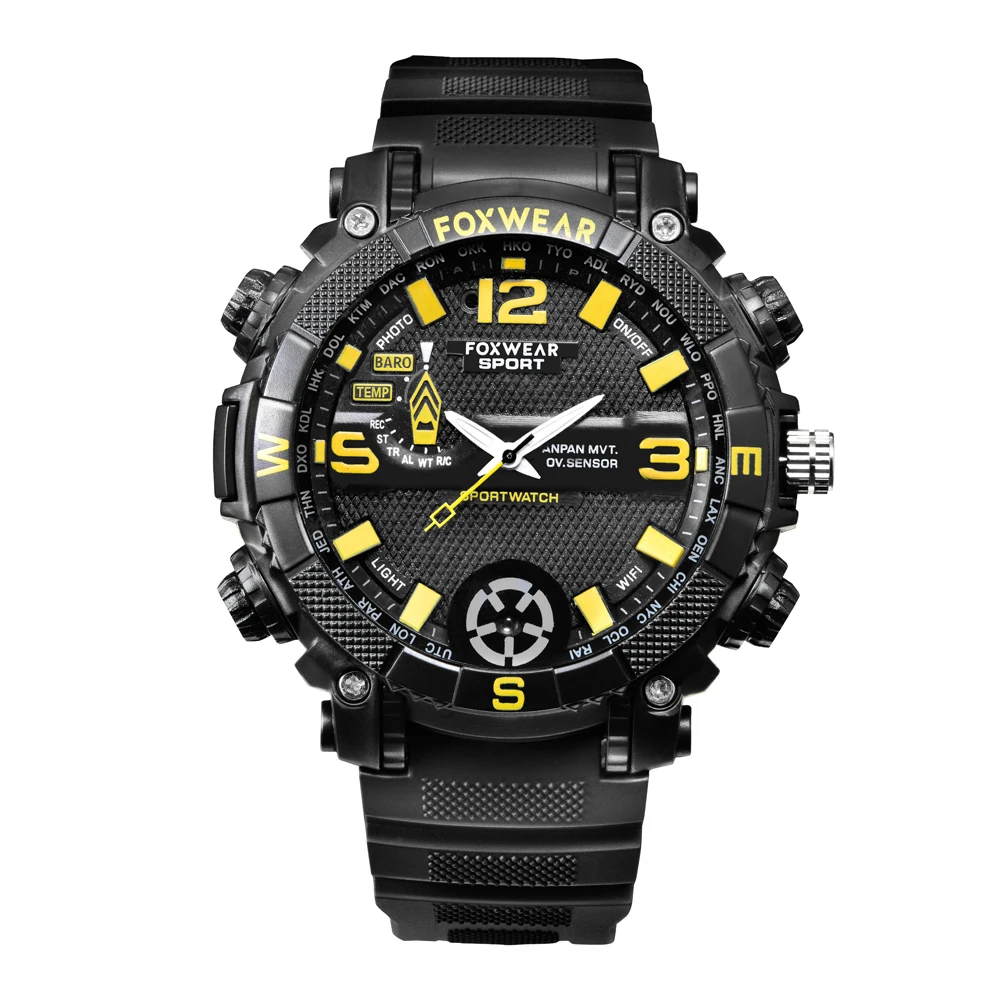 Men'S Smart Watch Sport Camera Watch FOX9C HD Video Voice Recording IPX7 Waterproof Led Lighting Watch 32g 16g Magnetic Charging