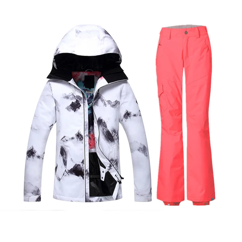 2018 Gsou de esquí de montaña traje de las mujeres de invierno trajes de esquí de mujer chaqueta de snowboard pantalones de nieve esqui esquí y snowboard