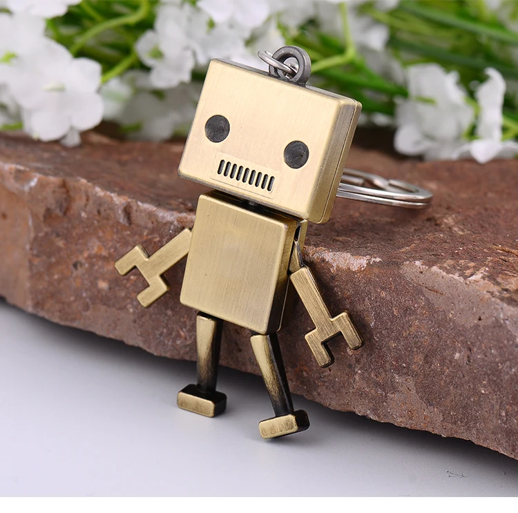Metal robot car keychain male women's key chains small gift ring for men women lady's holder | Украшения и аксессуары
