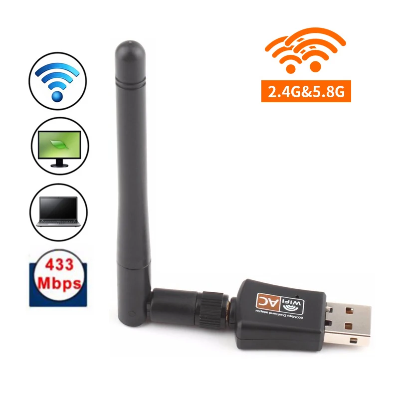 Беспроводная сетевая карта TEROW USB 2 0 600 Мбит/с Двухдиапазонная высокоскоростная 4