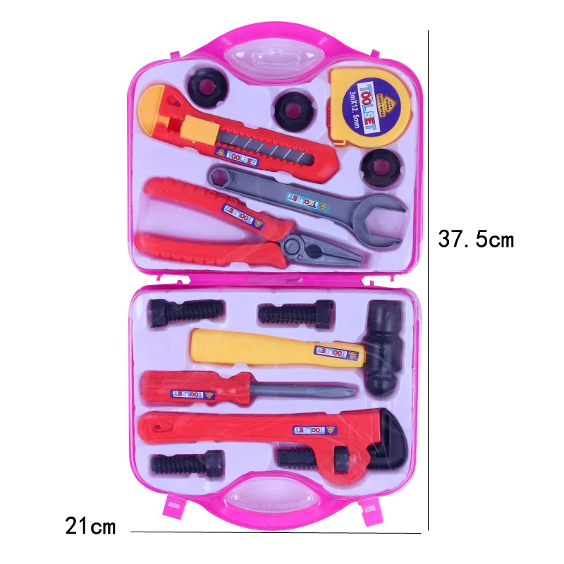 

Children's Simulation Repair Tools Plastic Boxed Tool Kit Children Play Tool Toys Tool Set Plastic Toys for Children Nuts Bolts