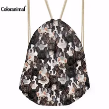 Coloranimal модный шнурок сумка 3D милая ПЭТ мозаика с изображением собаки шаблон Путешествия софтбэк мужчины Drawstring рюкзак Бостон-терьер рюкзак
