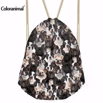 

Coloranimal Fashion Drawstring Bag 3D Cute Pet Dog Puzzle Pattern Travel Softback Men Drawstring Backpack Boston Terrier Bagpack