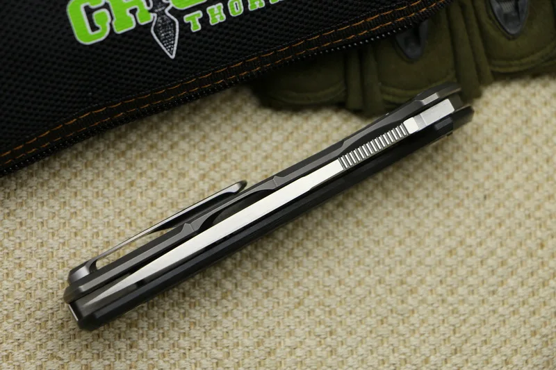 Зеленый шип на заказ HATI M390 F95 складной нож углеродное волокно 3D титановая ручка для кемпинга Открытый нож для фруктов EDC инструмент