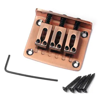 

Guitar Bridge 3 Saddle 4 Screw For Cigar Box 3 String DIY Red