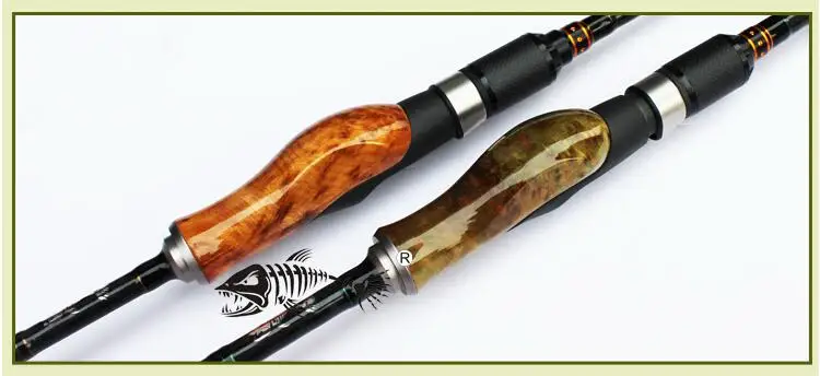 Vara de Pesca Raiz de Madeira Vara de Isca de Carbono Fiação 2 Seção ml - mh Potência Mão Im8 Vara 1.98 m 2.1 2.4m 14 de pesca 2 seção ml m mh