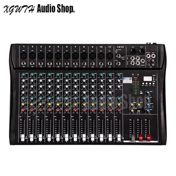 

12 Channel Bluetooth Mixer USB Digital DSP Effects Microphone Audio Sound Mixer Console 48V Phantom Power for Recording DJ Stage