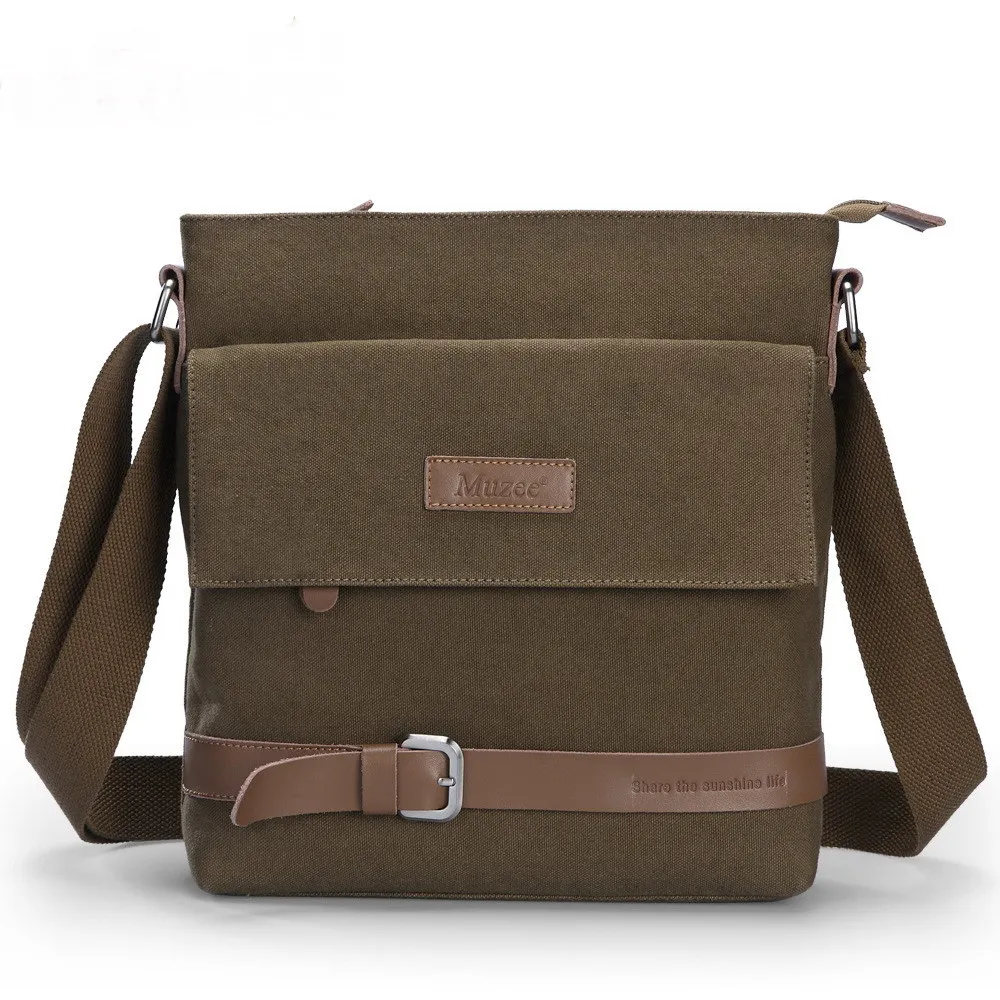 Цвет кофе несколько карманов холст мужские сумки через плечо сумка 28*27 см подходит для iPad