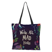 Краудейл на заказ двухсторонняя сумка с принтом серия сумка на плечо многоразовая Складная Льняная сумка серия любовных букв Досуг 43 см* 43