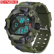 SYNOKE мужские спортивные часы студенческие Детские часы мужские часы для мальчиков светодиодные цифровые наручные часы электронные наручные часы для мужчин