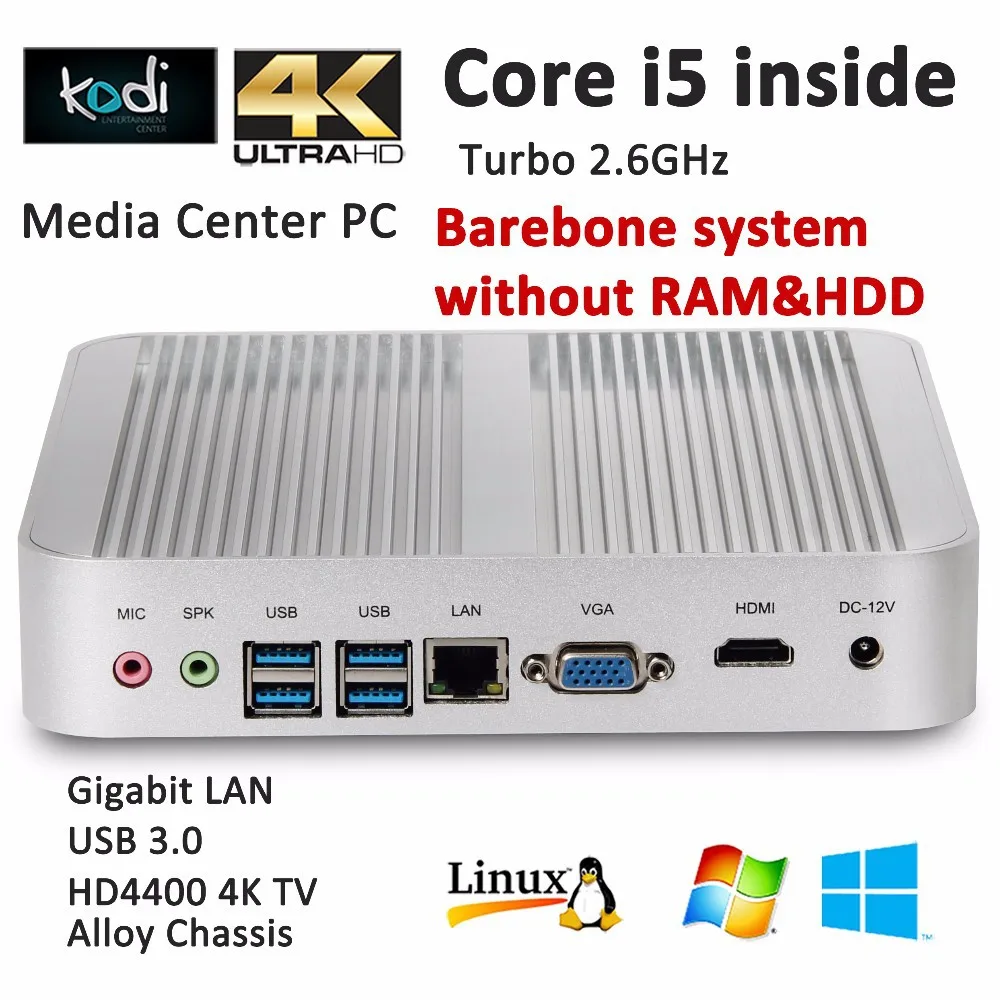 

Mini Computer Host Fanless Barebone System i5 4200u Intel Graphics 4400 i3 5005u Computer Stick RJ 45 LAN Port Mini PC Windows10