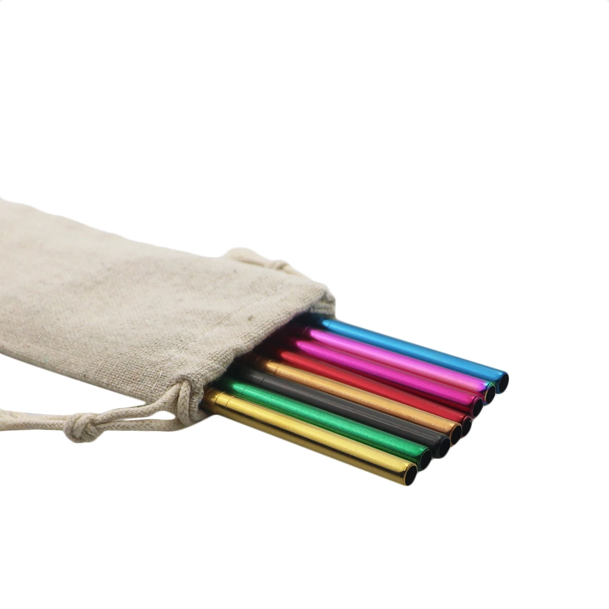Eco-Friendly 4-Piece Reusable Stainless Steel Straw Set with Cleaning Brush