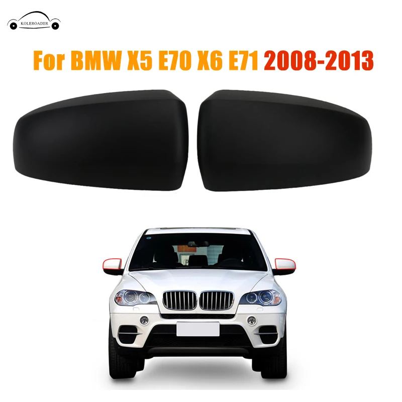 

2x Black Left + Right Side Mirror Cover Trim For BMW X5 E70 X6 E71 2008 - 2013 //