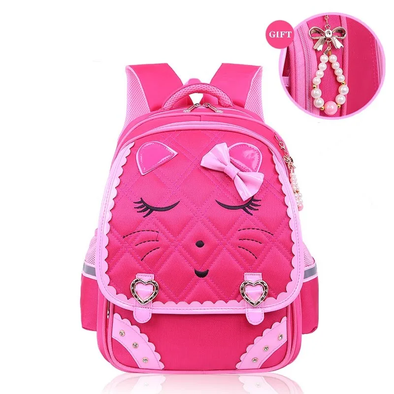 

2018 Sweet Cat Girl's School Bags Waterproof Cartoon Pattern Kid Backpack Schoolbag Children School Backpack Girl Book Bag