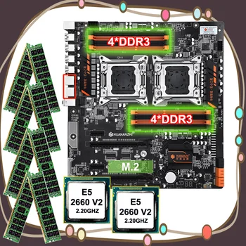 شراءاللوحة مع 8 DDR3 ذاكرة Dimm HUANANZHI المزدوج X79 اللوحة مع M.2 فتحة المزدوج وحدة المعالجة المركزية زيون E5 2660 V2 RAM 128G (8*16G) 1866 RECC