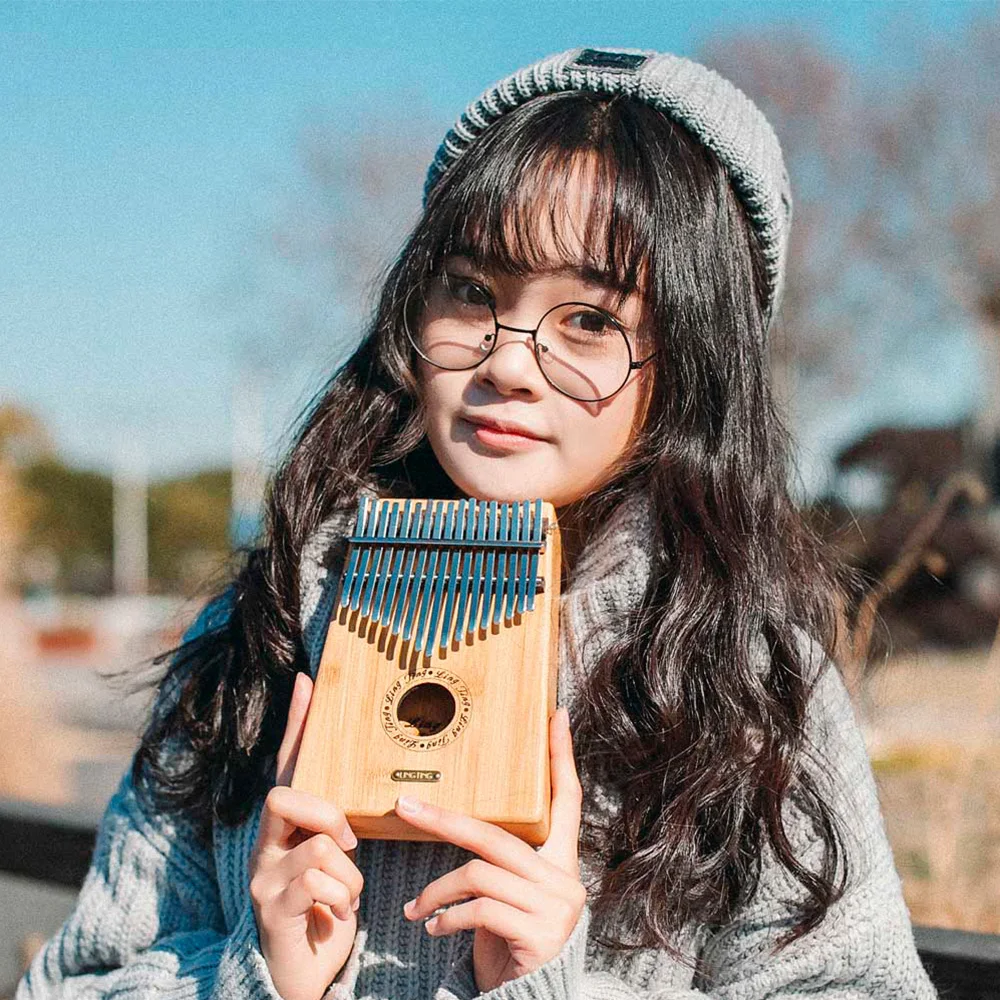 17-key Bamboo Kalimba Thumb Piano Mbira Sanza с сумкой для переноски музыкальная книга Наклейки тюнинг молоток музыкальный подарок