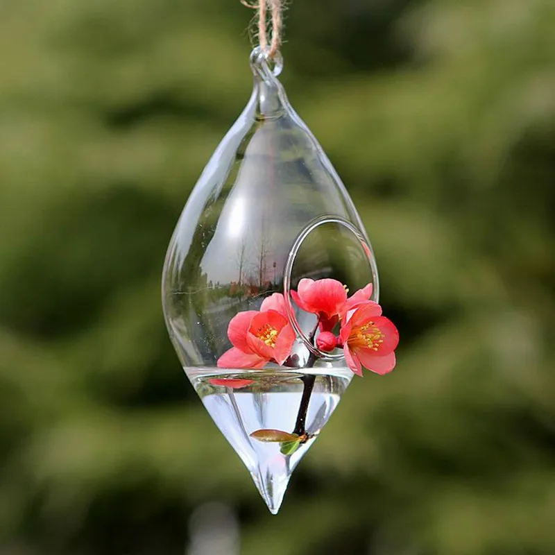 Ширина = 10 высота = 15 см подвесной стеклянный террариум ваза стеклянный террариум с одним открытым Свадьба Декоративные Подвесные Стекло декоративные