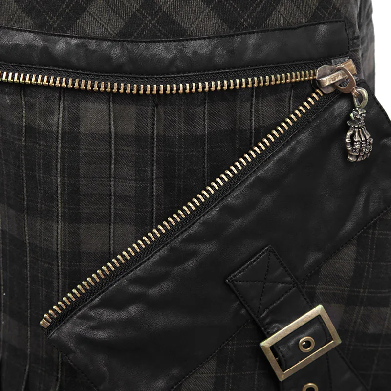 Панк мужские шотландские килты повседневные штаны с двумя карманами стимпанк готический популярный английский стиль полосатые юбки