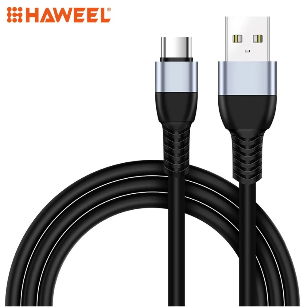 

HAWEEL 2.4A USB to USB-C / Type-C Data Sync Charging Cable for Galaxy / LG / Huawei / Oneplus and other Smartphones