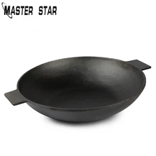Мастер звезды чугун с антипригарным уха Плита газа Плита кастрюли с классической деревянной покрытия суп 34/ 36 см
