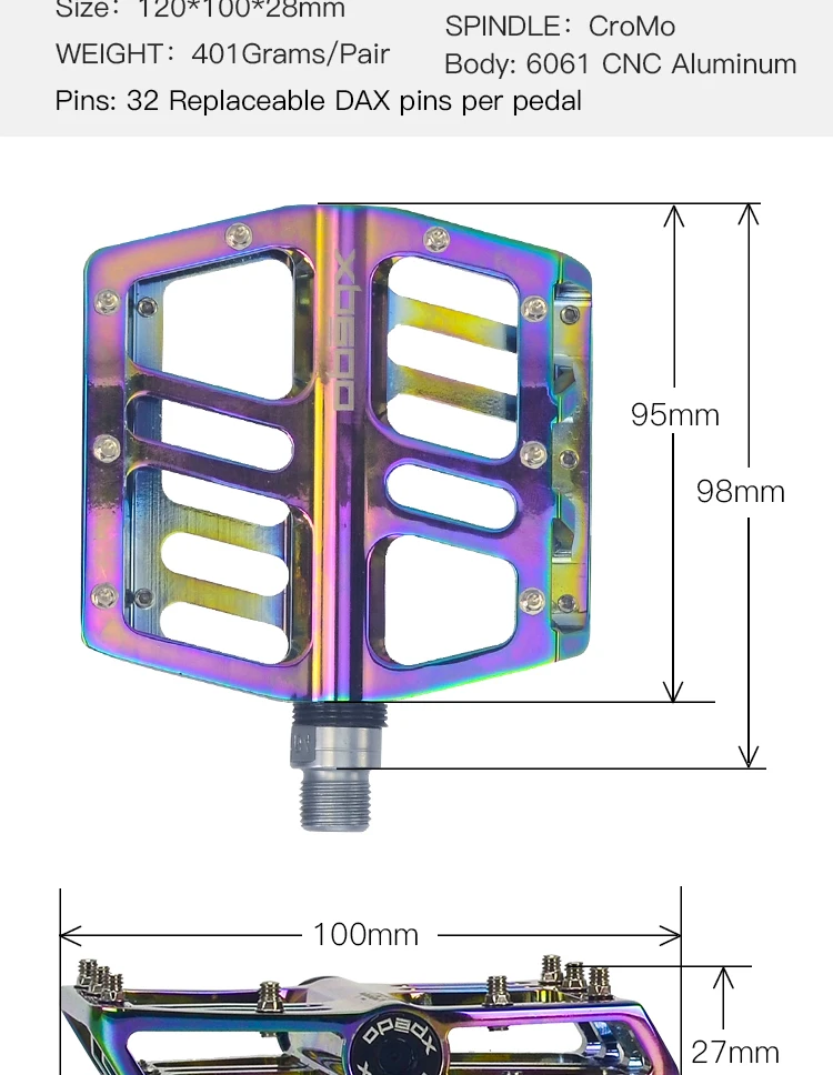 Wellgo Xpedo XMX26MC Ultralight Professional Hight Quality Bicycle Pedals Oil Slick Color plating