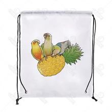 Милые Птицы В Ананасе фруктовый принт Drawstring Рюкзак хозяйственная дорожна Сумка Обувь Подарочная сумка mochilas feminina