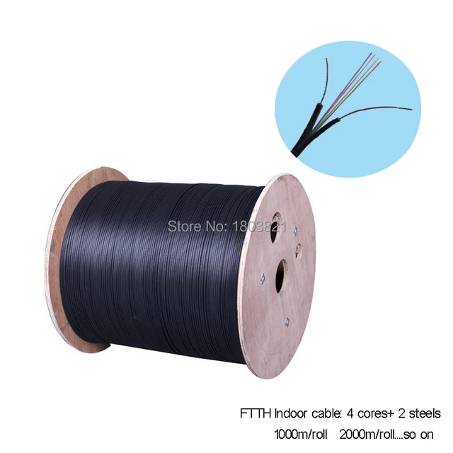 1000m/roll Steel Wire Type 4 Cores outdoor FTTH fiber optic Drop Cable  Multi Loose Tubes Armoured single mode fiber optic cable - AliExpress