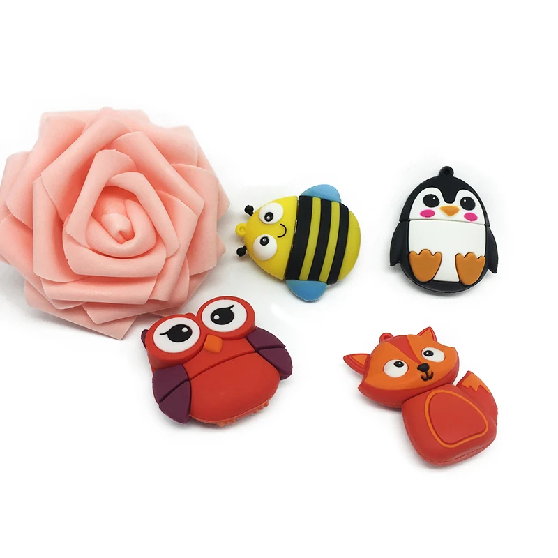 Hot usb flash drive 2.0 pen drive 32GB pendrive 4GB 8GB 16GB 64GB 128GB flash memory Fox Bee Owl Penguin Cute gift free shipping (8)