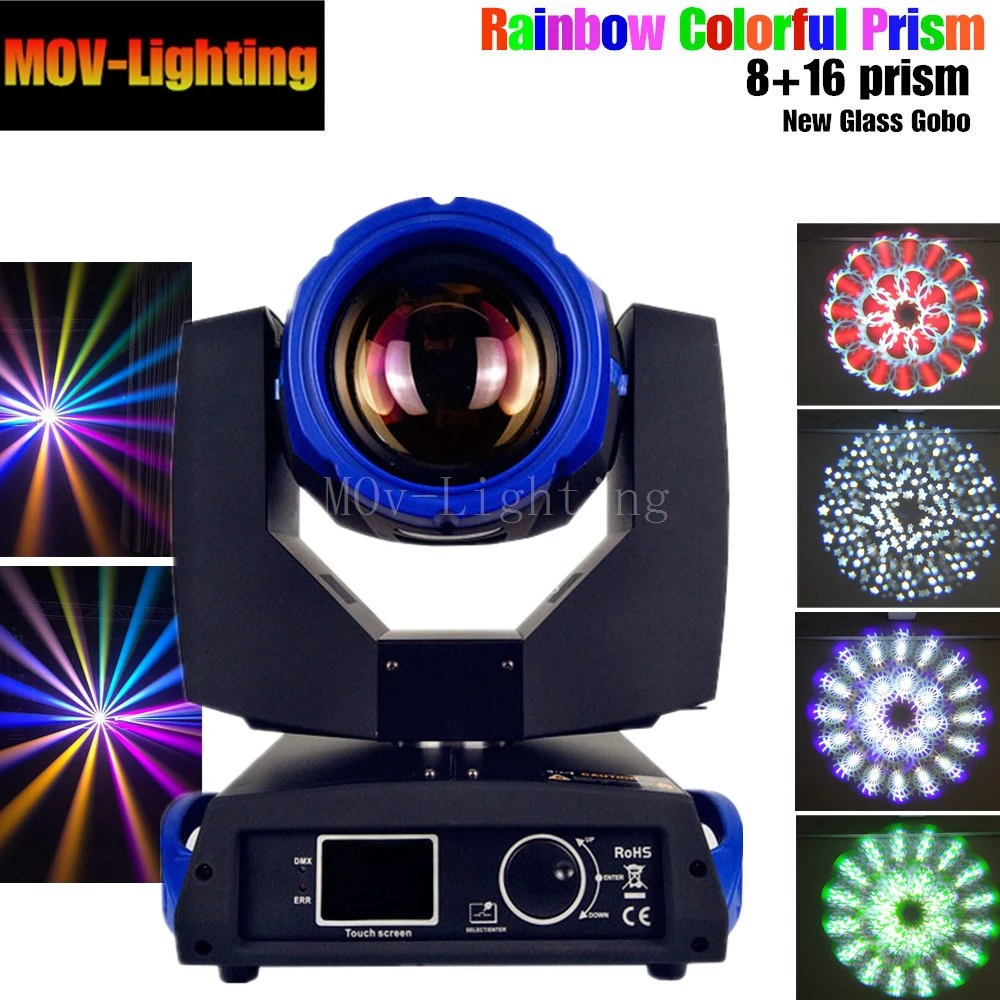 

Moving head beam 7R sharpy super 230w moving head stage light with 8+16 double prism rainbow effect beam R7 price 230 watt