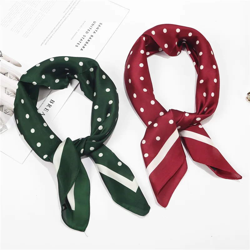 

Spring and autumn scarves female simulation silk small squares wavelet point scarf professional scarf wild decoration