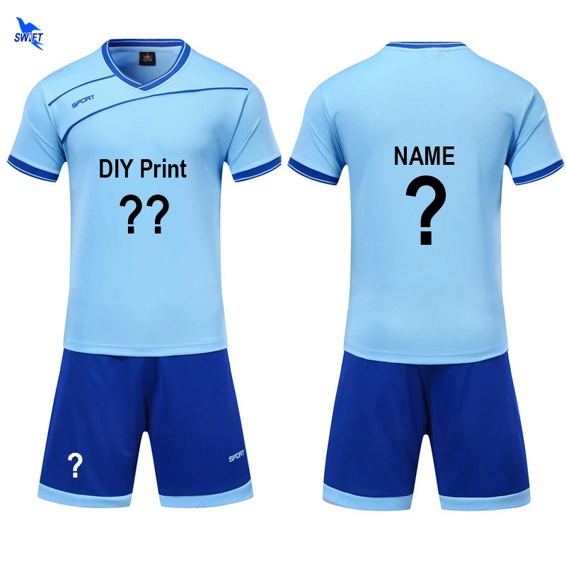 

Mens Football Jersey Kits training sports set kids boy team customize soccer uniforms suit breathable DIY print name number logo