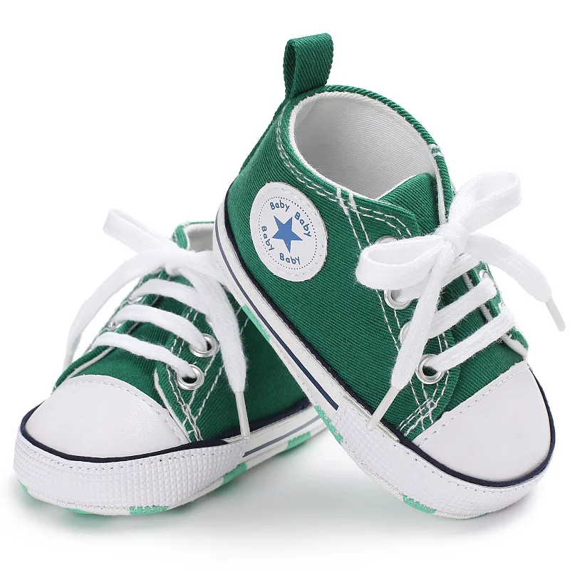 Новая спортивная парусиновая обувь со шнуровкой «Все звезды» для маленьких мальчиков и девочек 0-18 месяцев; обувь для малышей; нескользящая обувь; Sapatos de Bebe Zapatos