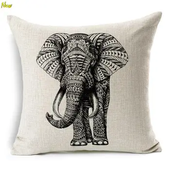 

car Seat Cushion Without Core Elephant Animal Decorative Home Decor Sofa Chair Throw Pillows Decorate Pillow Cushions 45*45cm