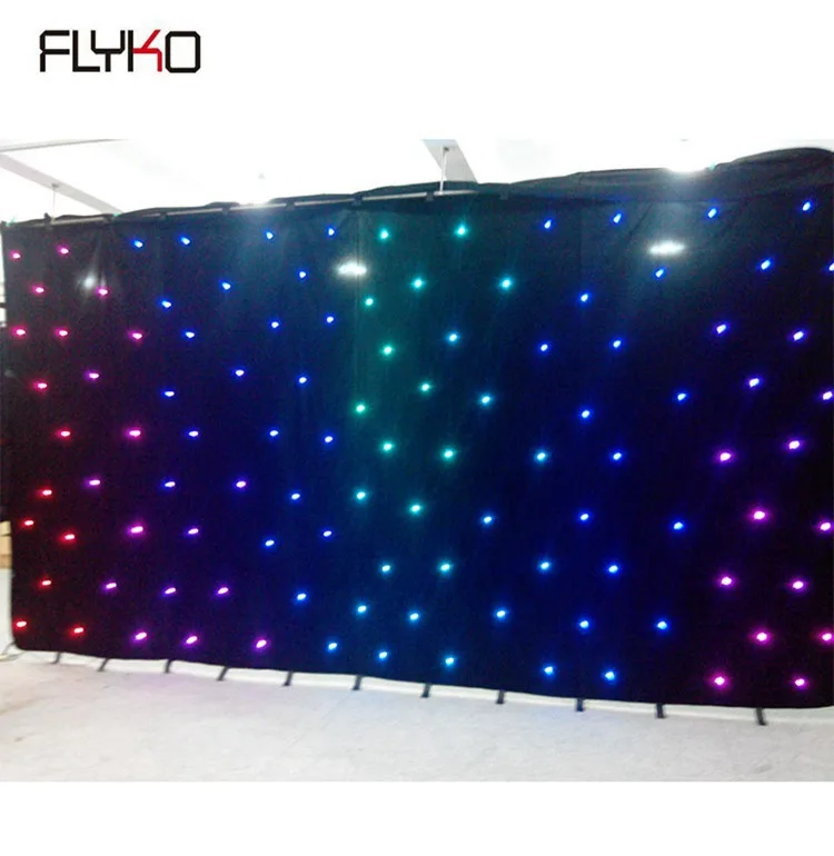 Цена бархатная ткань 3*6 м 324 шт RGB в 1 огнеупорный Звездный СВЕТОДИОДНЫЙ занавес сценический эффект украшения