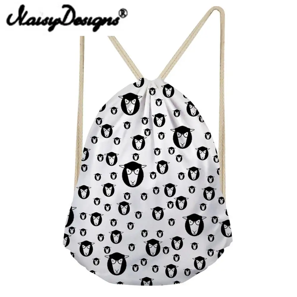 Custom NOISYDESIGNS животные из мультфильмов молочных продуктов с изображением котенка симпатичное, на шнурке рюкзаки школьные летние туристический подарок мешок Mochila Infantil - Цвет: Custom