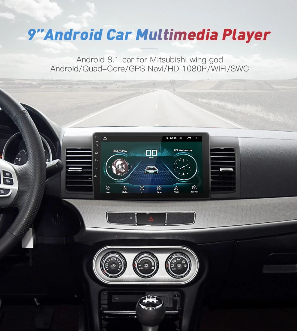 Clearance Android 8.1 Car GPS Player GPS Radio for Mitsubishi Lancer 10 Galant with 2G+16G Quad Core NO dvd Radio Multimedia stereo 0