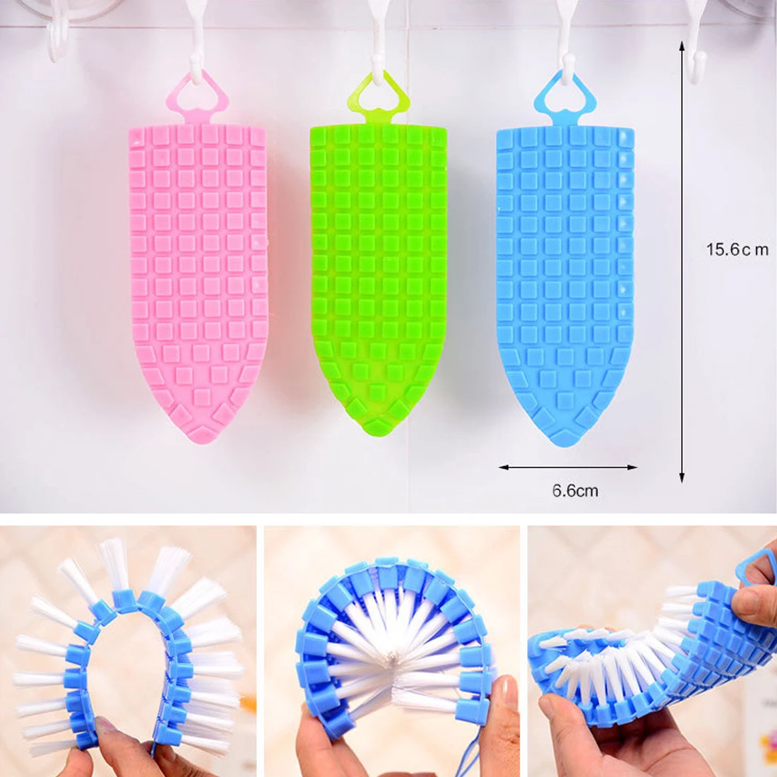 

Flexible Bendable Rust Cleaning Brush Remover Clean Washing Tool Toilet Lavabo Pot Dishes Kitchen Cooking PE Supplies