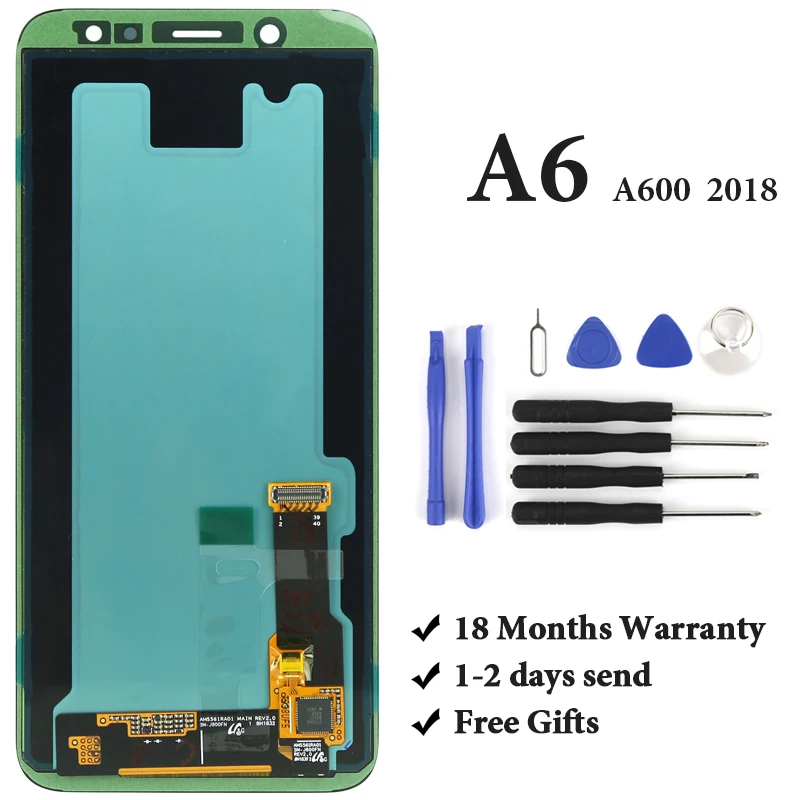 

Original OEM For A6 2018 LCD Display No Dead Pixel AMOLED Touch Screen With Digitizer Assembly For A600 LCD
